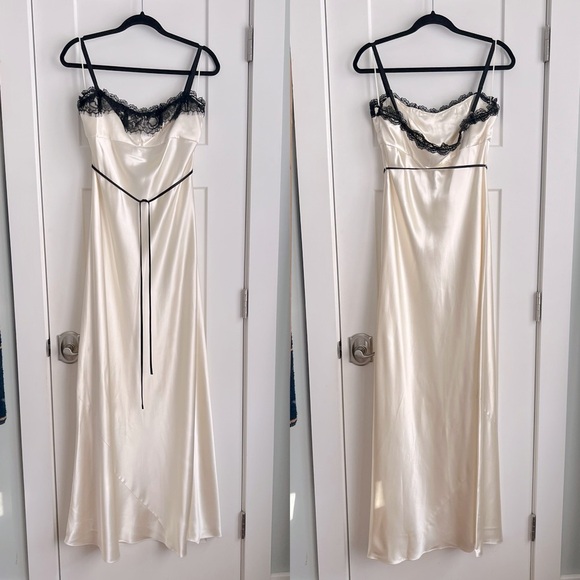 Reformation x Brock Collection Nottingham Silk Maxi Dress Ivory NEW with tags - Picture 3 of 10